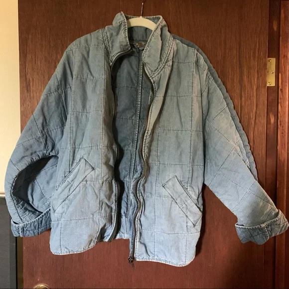 Free People Dolman Quilted Denim Jacket - Picture 8 of 10